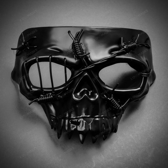 Grim Reaper The Death Masquerade Half Face Mask - Black - Picture 2 of 5